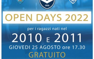 Open Days 2022 per i nati nel 2010 e nel 2011
