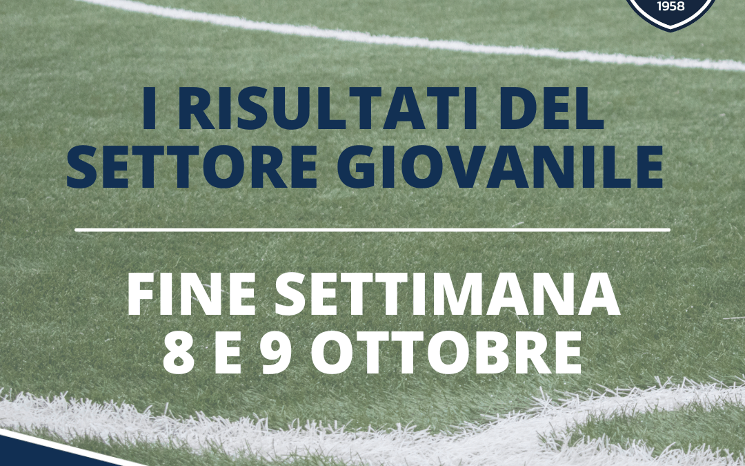 Settore Giovanile: i risultati del fine settimana di sabato 8 e domenica 9 ottobre