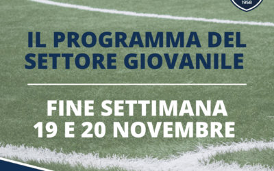 Il programma del settore giovanile: 19 e 20 novembre 2022