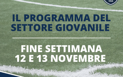 Il programma del settore giovanile: 12 e 13 novembre 2022
